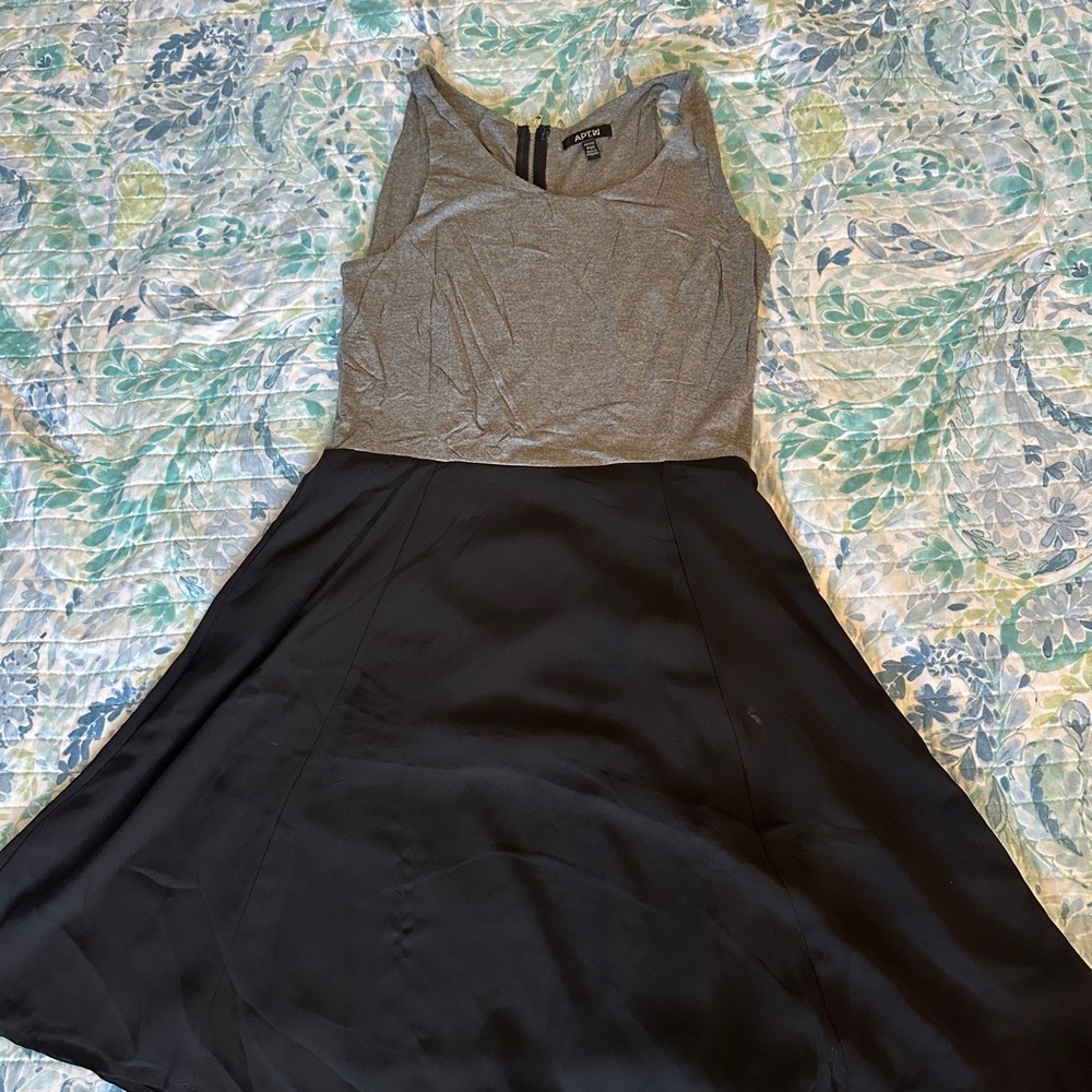 Apt.9 Gray and Black Sleeveless Dress